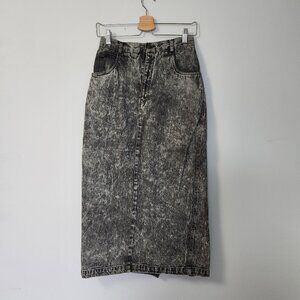 Vintage Acid Wash Jean Maxi Skirt